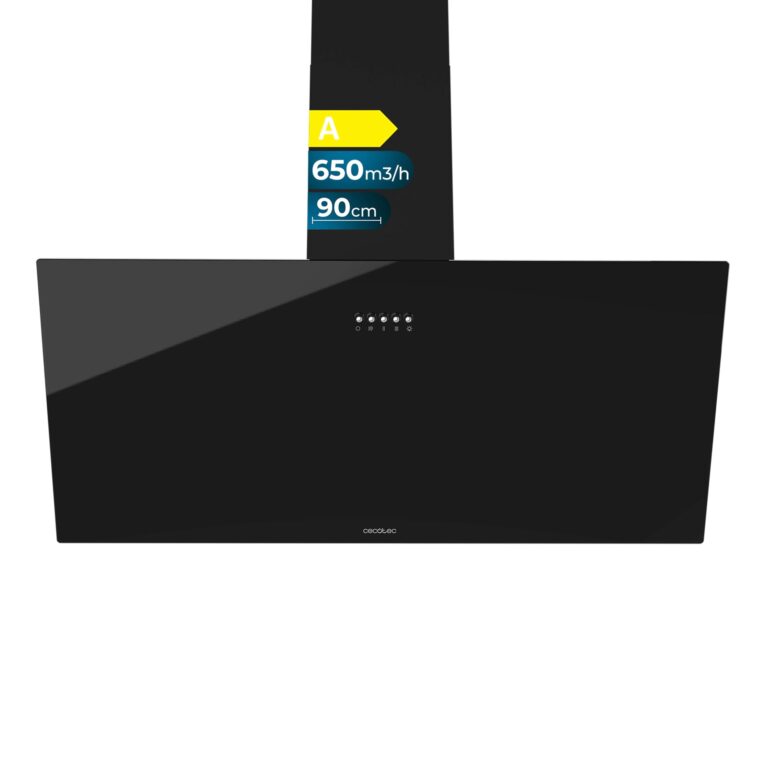 Cecotec Bolero Flux DM 906500 Glass Black Cappa Decorativa 90 cm Vetro Nero