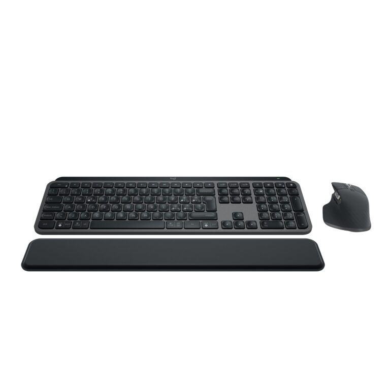 Logitech MX Keys S Combo - Tastiera e Mouse Wireless con Palm Rest, illuminazione personalizzabile, Scorrimento veloce, Bl...