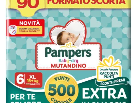 Pampers Baby Dry Mutandino Taglia 6 Formato Scorta con Barriera Stop&Protect
