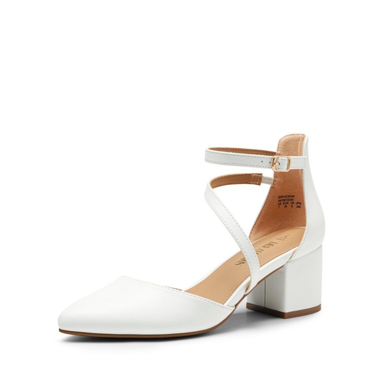 DREAM PAIRS Décolleté donna tacco medio largo cinturini incrociati