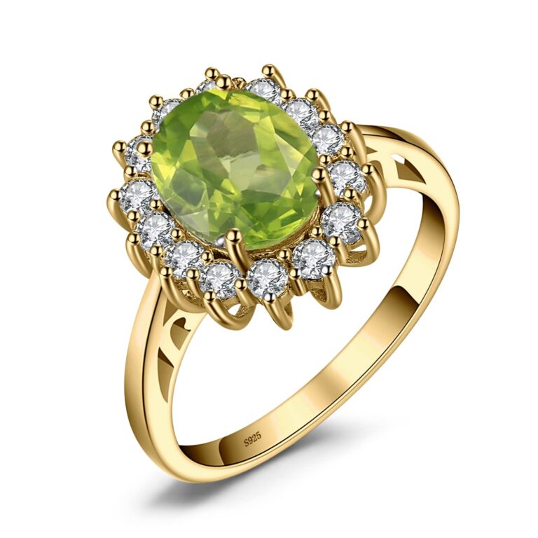 JewelryPalace Anello Halo Donna in Argento 925 con Pietre Colorate