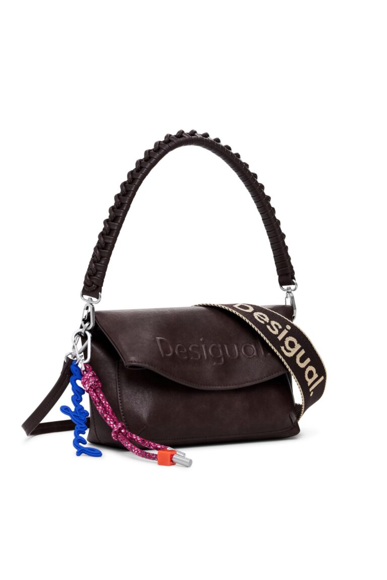 Desigual borsa a tracolla Half Logo Trokel Shoulder Bag Chocolate marrone scuro