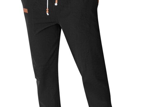 TARAINYA Pantaloni Cotone Lino Uomo con Cordino e Tasche – Estate
