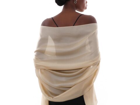 Sciarpa Donna Leggera Elegante per Cerimonia Primavera Estate Stile Pashmina