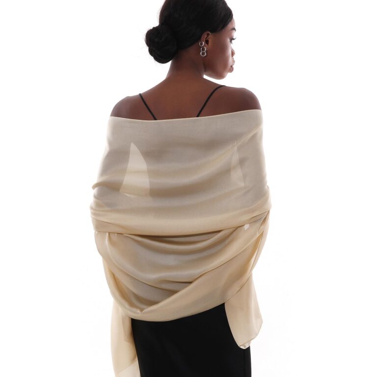 Sciarpa Donna Leggera Elegante per Cerimonia Primavera Estate Stile Pashmina