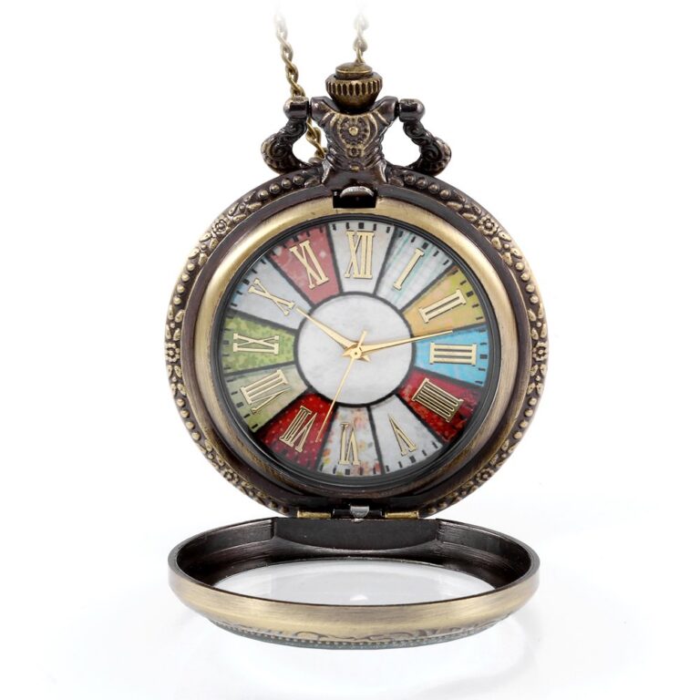 JewelryWe Orologio da Tasca Vintage Stile Retrò con Quadrante Rotondo