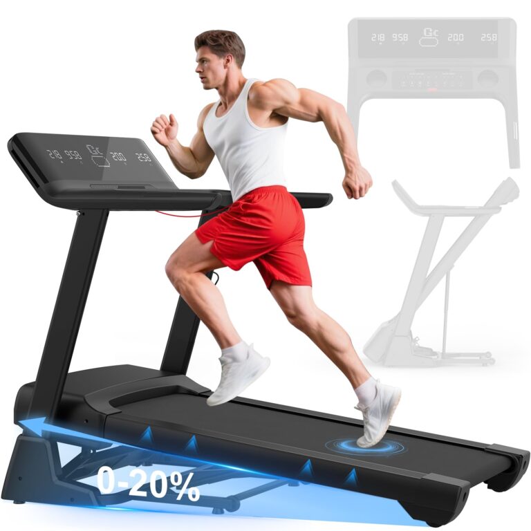 Cowmew Tapis Roulant, Tapis Roulant Pieghevole da 7HP con Livelli di Inclinazione del 20%, 1km/h-...
