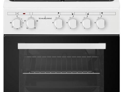 Slorenz Cucina a gas 50×50 bianca con grill e accensione elettrica