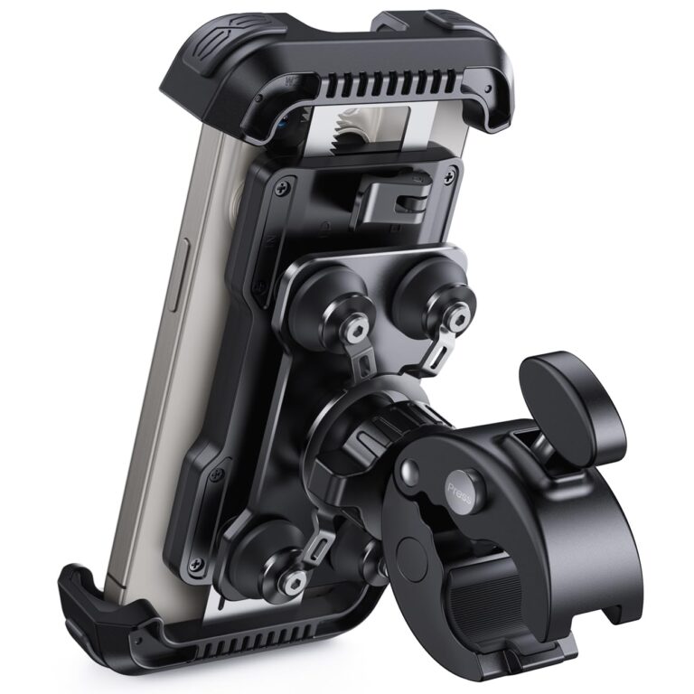 Lamicall Supporto Telefono Moto con Doppio Ammortizzatore, Rotazione 360°