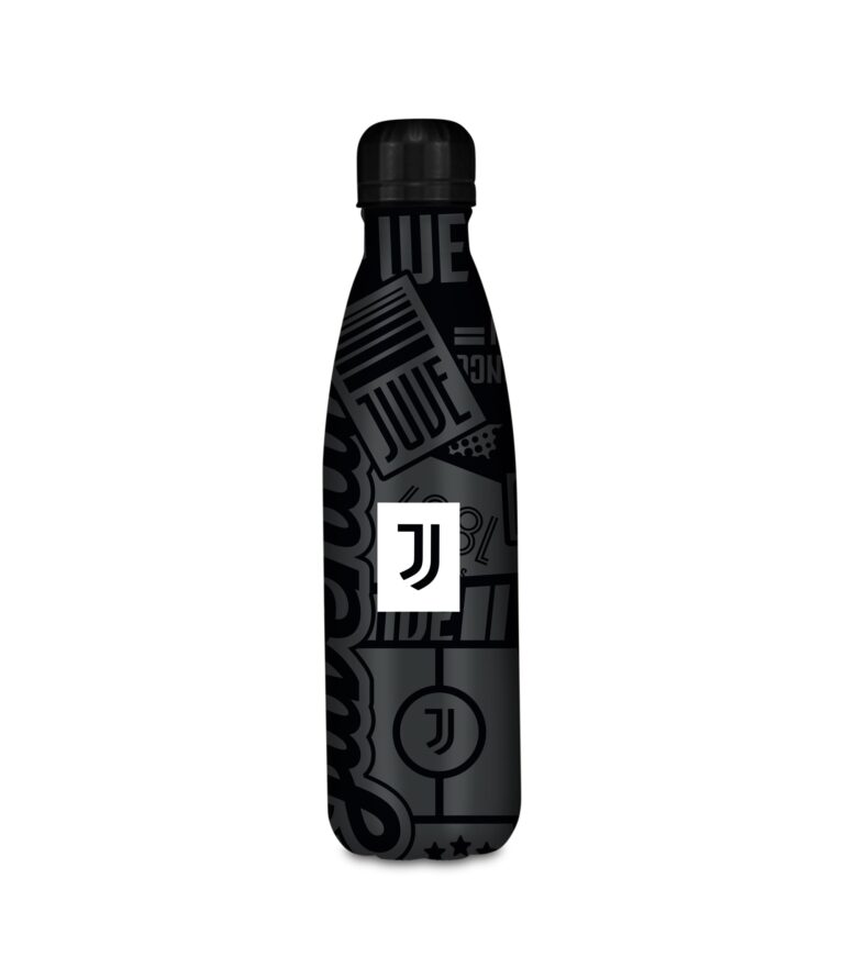 Seven Borraccia Juventus, Nero, 500 ml, Acciaio Inox, BPA free, Ermetica, Tenuta Stagna, A prova di perdite, Caldo 12h/Fre...