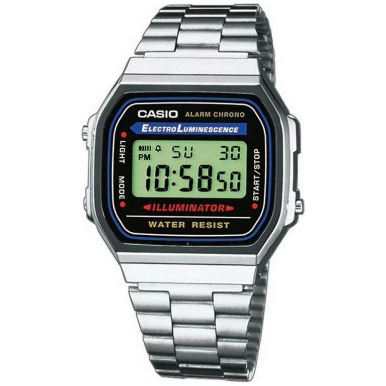 Casio A168WA Orologio digitale unisex vintage in acciaio