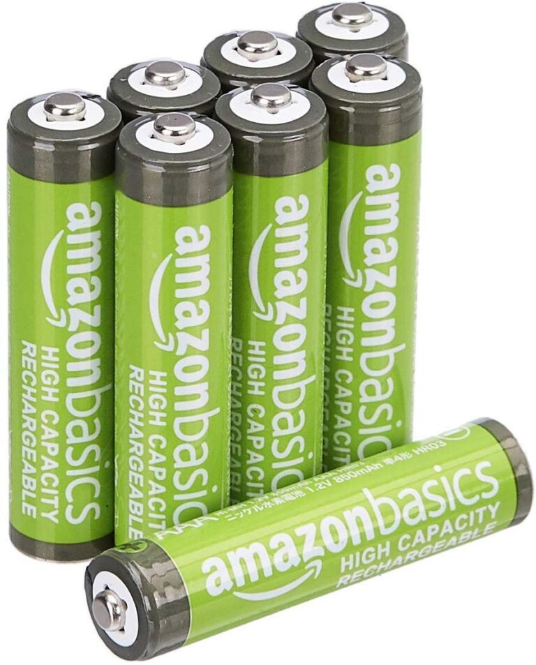Amazon Basics Batterie Ricaricabili AAA NiMH 850 mAh, confezione da 8