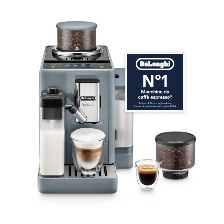De’Longhi Rivelia – Perfetto Macchina da Caffè Automatica, LatteCrema Montalatte Automatico, 16 B...