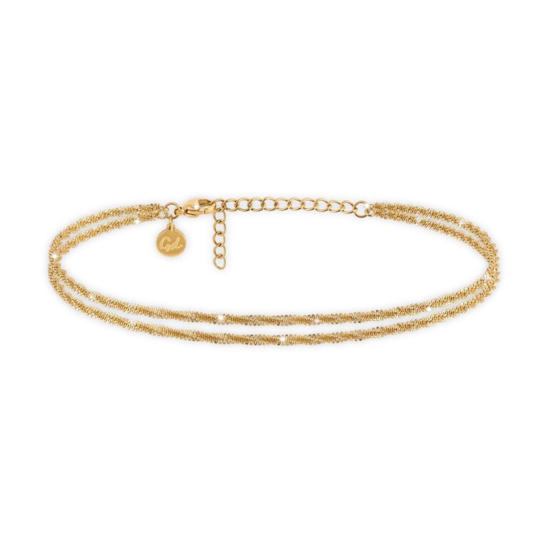 GD GOOD.designs Cavigliera donna multifilo acciaio placcato 18K