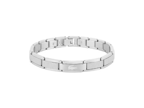 Lacoste bracciale a maglie uomo Stencil in acciaio inossidabile