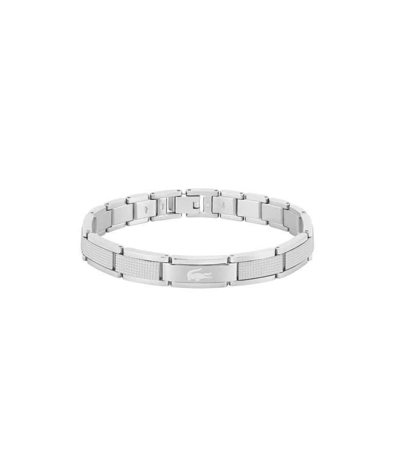 Lacoste bracciale a maglie uomo Stencil in acciaio inossidabile