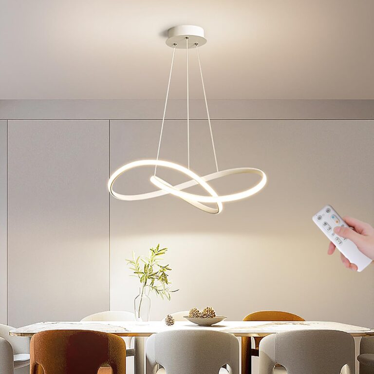 30W Lampada a Sospensione, LED Lampadario Plafoniera Dimmerabile 3000K-6000K, Lampadario Camera da Letto Regolabile in Alt...