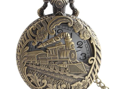 Orologio da taschino vintage con catena, stile retrò uomo e donna