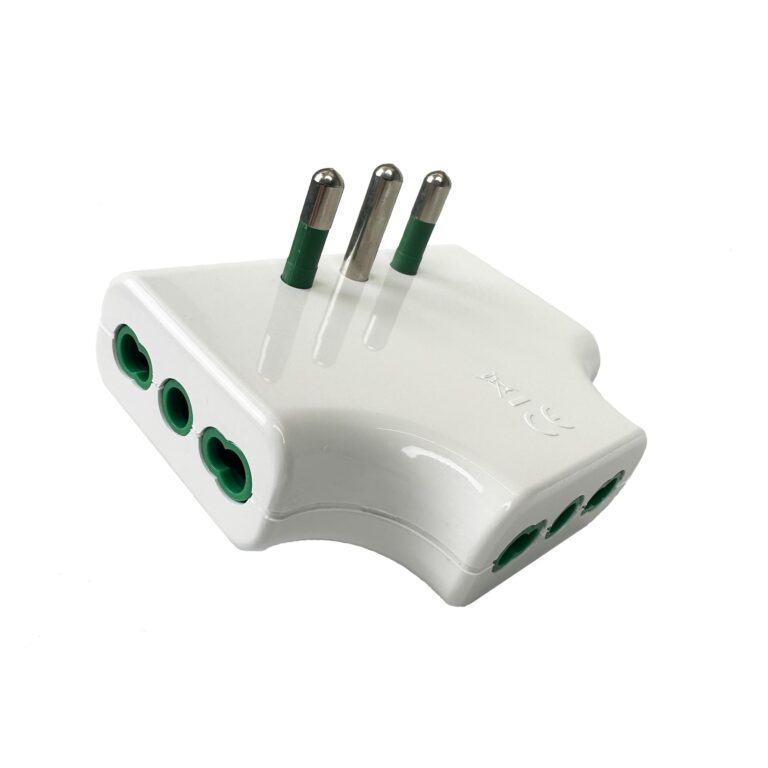 FANTON Adattatore salvaspazio spina 16A a 3 prese bipasso 10A/16A bianco
