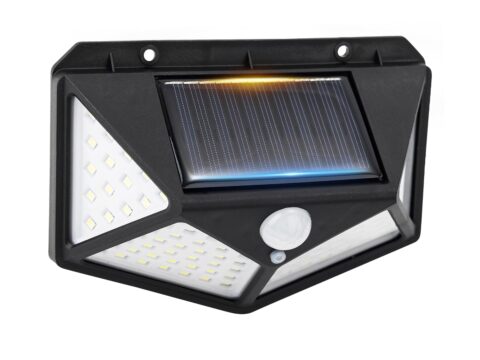 GRIFEMA Faretto Solare 100 LED con Sensore di Movimento 270°, IP65
