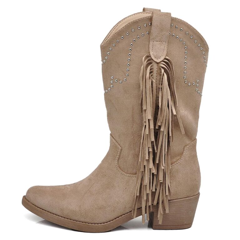IF Stivaletti Texani Donna con Frange Stile Camperos ML60