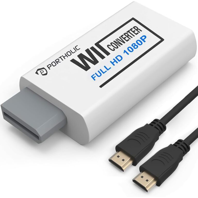 PORTHOLIC Adattatore Wii a HDMI 1080p con uscita audio 3,5mm