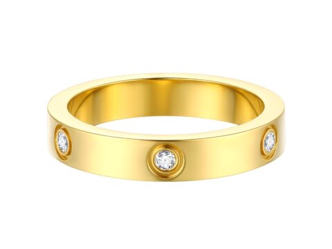 FOCALOOK Anello Donna con Incisione in Acciaio Inox e Zirconi