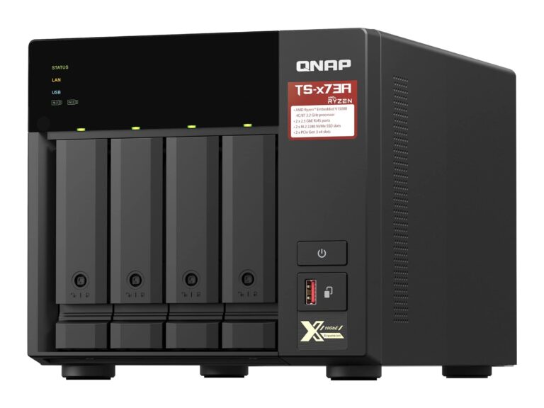QNAP TS-473A NAS Tower 4 Bay AMD Ryzen V1500B 8 GB DDR4