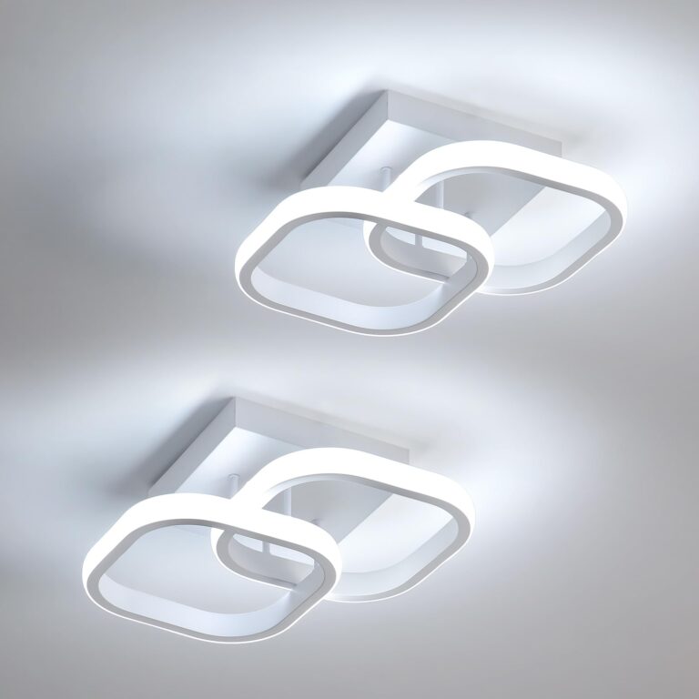 Mckalen Plafoniera LED Soffitto Moderno, 2 Pezzi 22W 2475LM Lampadario LED Soffitto Bianca, Lampada da Soffitto Soggiorno ...