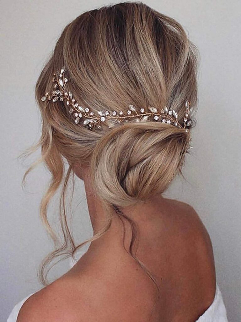 Prosy Cerchietto Sposa con Strass e Cristalli da Capo