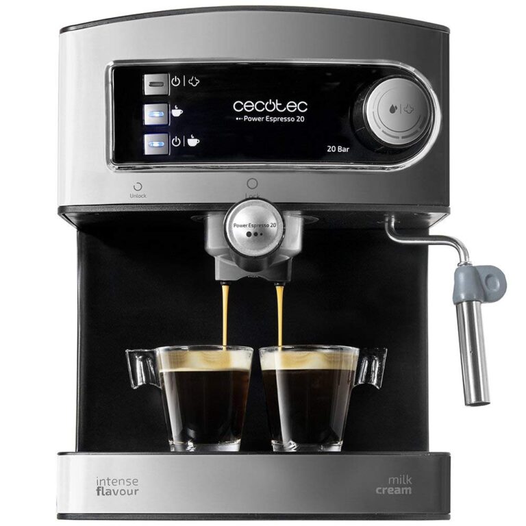 Cecotec Macchina da Caffè Espresso Power Espresso 20. 850 W, Pressione 20 Bar, Serbatoio 1,6 L, Uscita A Doppio Braccio, V...