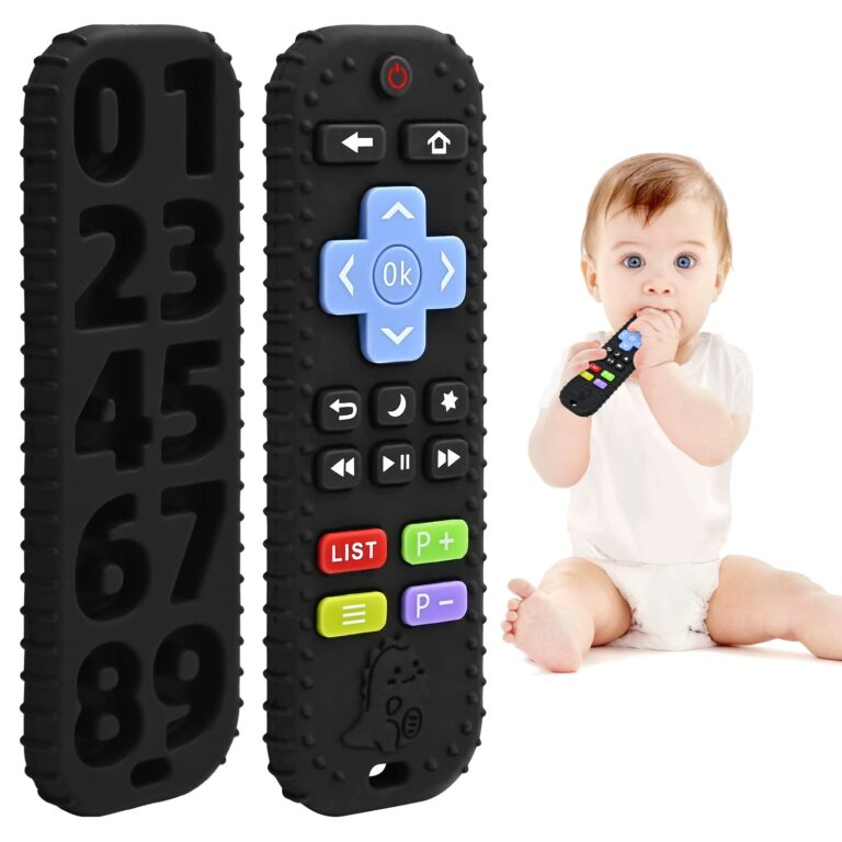 Dentizione Sollievo Dentiera Giocattoli per Bambini 3 6 12 Mesi Regali, Telecomando in Silicone Giochi Neonato da Bagno pe...