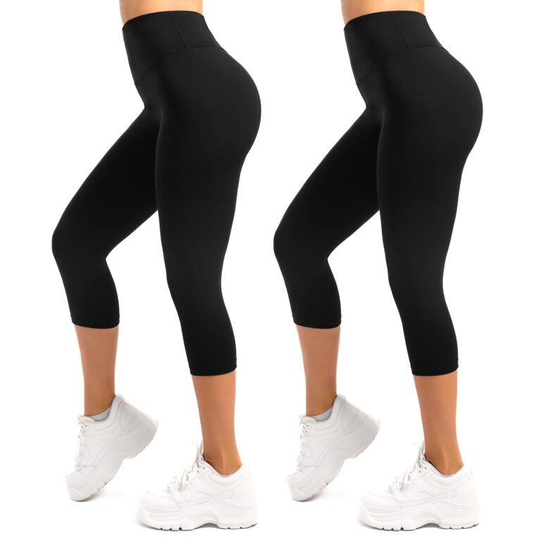 SINOPHANT Leggings 3/4 Donna Vita Alta Opachi Taglie Grandi (2 Pezzi)