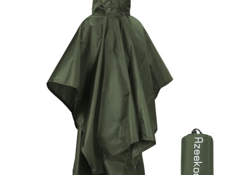 Azeekoom Poncho Impermeabile Leggero Unisex con Cappuccio