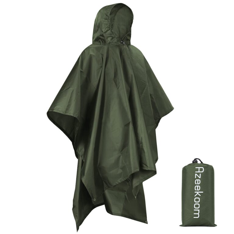 Azeekoom Poncho Impermeabile Leggero Unisex con Cappuccio