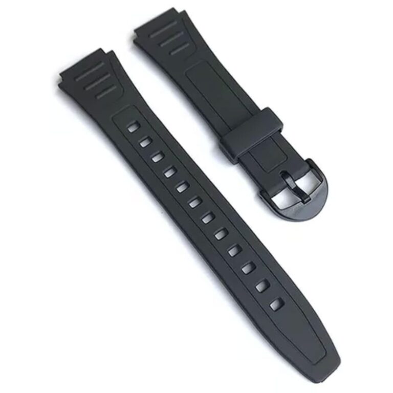 Cinturino in Gomma Nero Compatibile con Casio W-800H 18mm