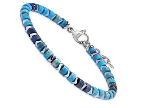 Dada Gioielli Bracciale Unisex con Pietre Naturali Multicolor e Acciaio