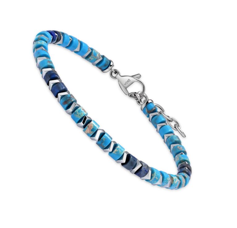 Dada Gioielli Bracciale Unisex con Pietre Naturali Multicolor e Acciaio