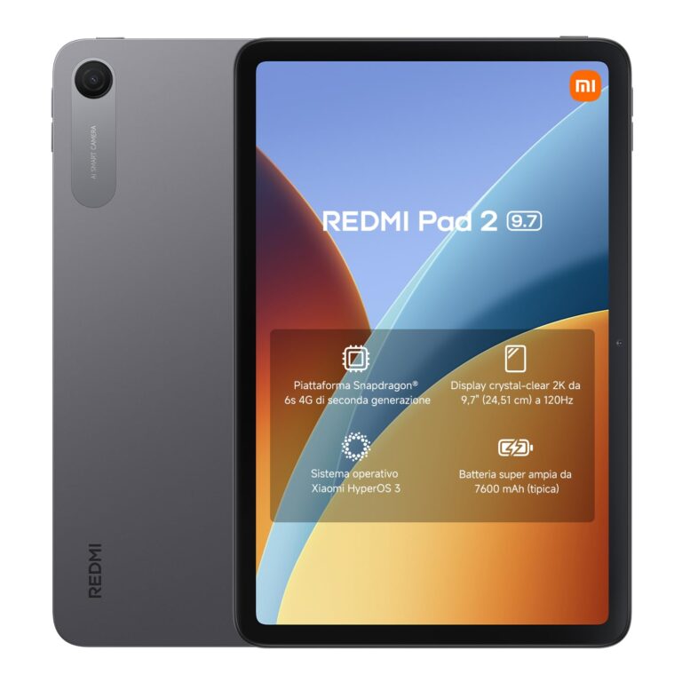 XIAOMI REDMI Pad 2 Tablet 9,7 Pollici 4+64GB, Snapdragon 6s Gen 2, Display LCD 2K 120Hz, Batteria 7600mAh (typ), Grigio Gr...