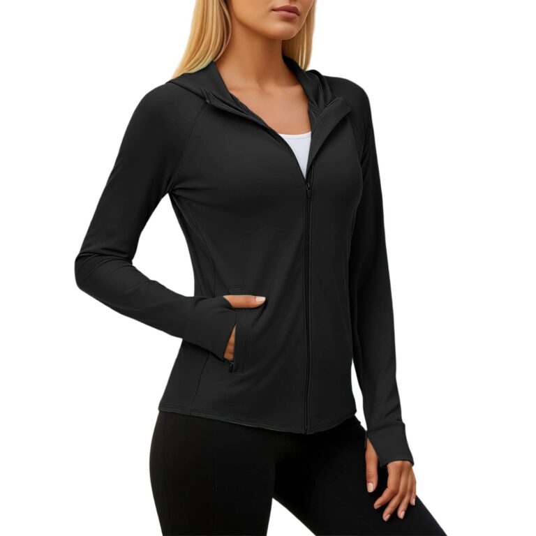 Felpa Donna UV con Zip, Manica Lunga e Protezione Solare con Tasche