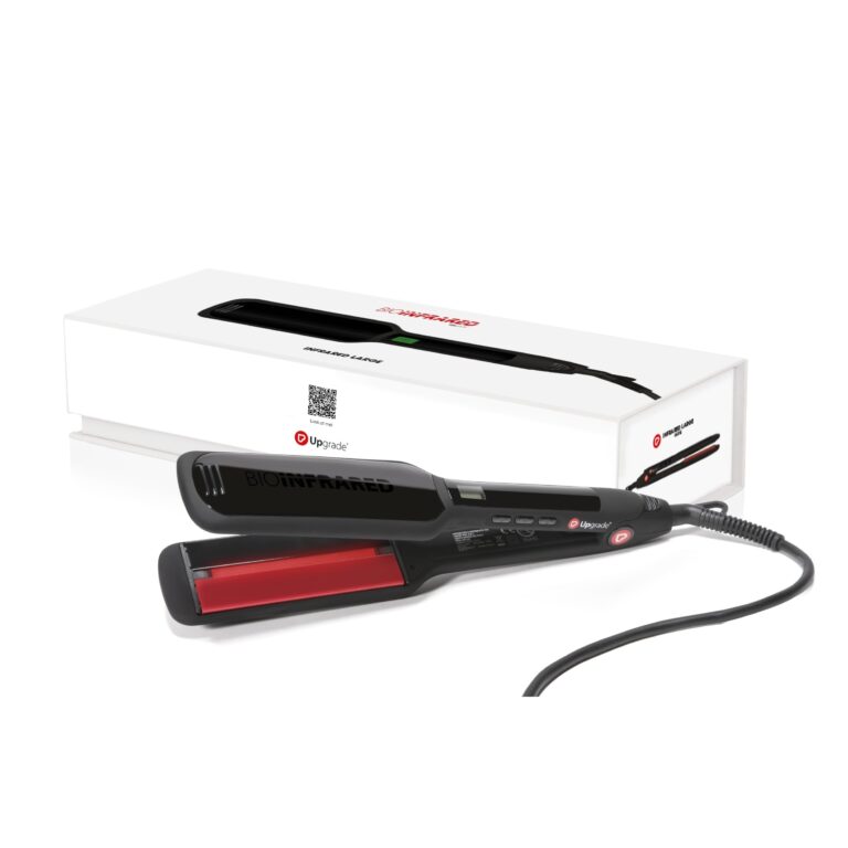 Upgrade - Piastra per Capelli Professionale Bio Infrared, Large,Con Elegante Design Nero,Piattini Extra Large,Per Tutte le...