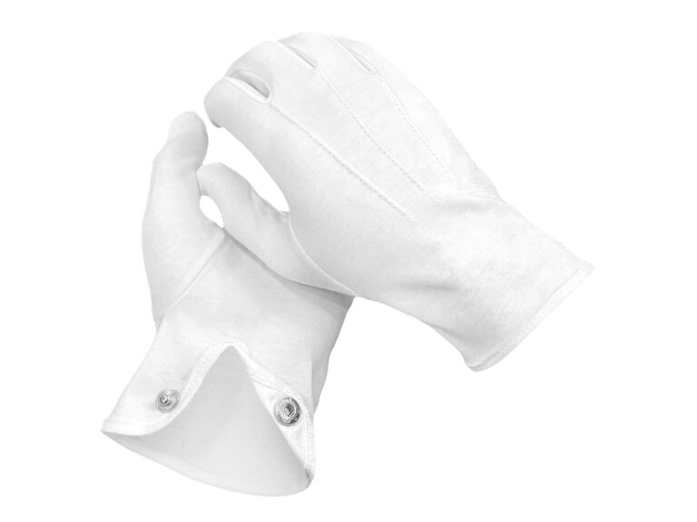 The Masonic Collection Guanti Cerimoniali in Cotone Bianco da Uomo