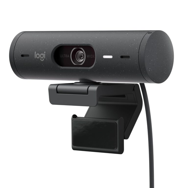 Logitech Brio 500 Webcam Full HD Correzione Luce, Show Mode, Microfono Riduzione del Rumore, Copertura Privacy, Streaming,...