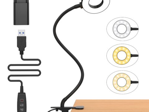 iZELL Lampada da Lettura a Clip 23 LED, Anti Luce Blu con USB