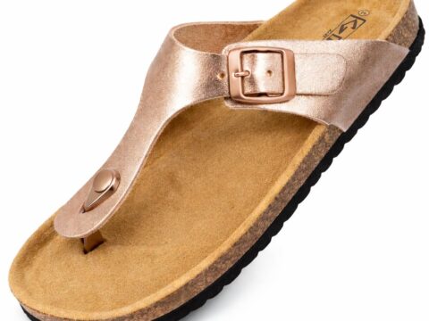 GONKOS Sandali Unisex in Vera Pelle con Sottopiede in Sughero