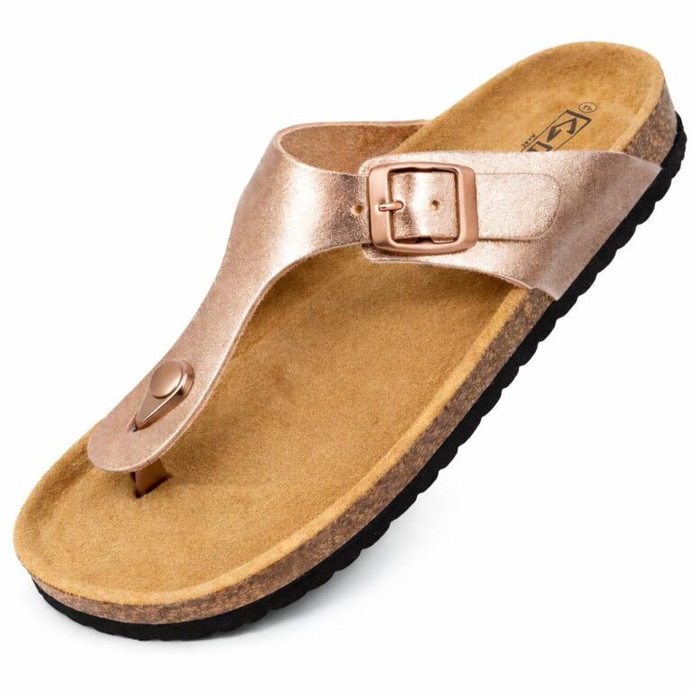 GONKOS Sandali Unisex in Vera Pelle con Sottopiede in Sughero