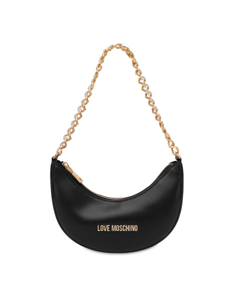 Love Moschino borsa PU liscio nero a tracolla