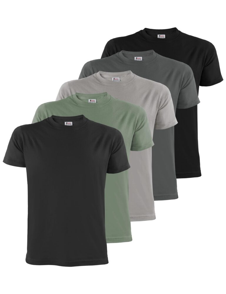 ALPIDEX T-Shirt Uomo Confezione da 5 Girocollo 100% Cotone