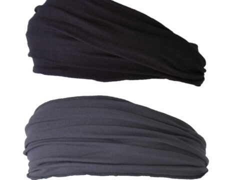 CHARM Bandana Fascia Elastica Uomo Donna Stile Giapponese Nera