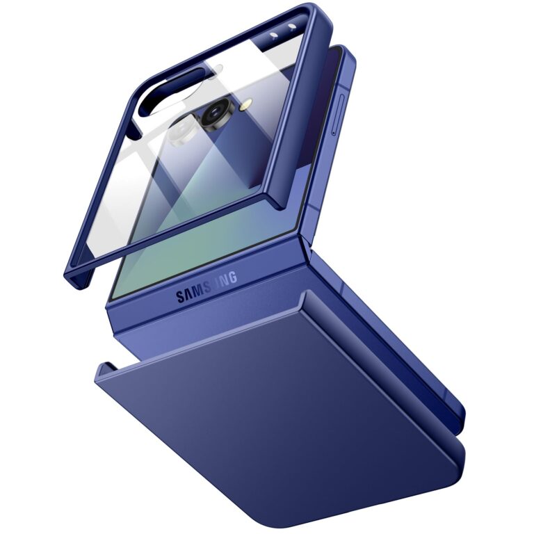 JETech Cover per Samsung Galaxy Z Flip 7 2025 con Pellicola Protettiva Frontale in Vetro Temperato Integrata, Custodia Pro...